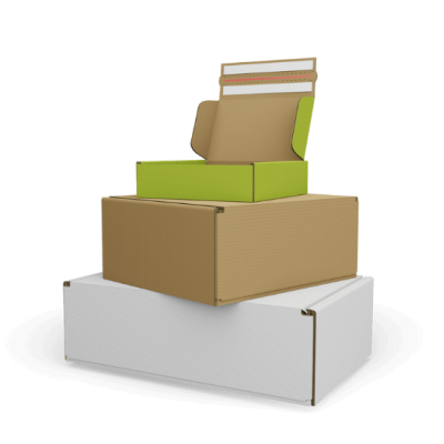 Klappkartons mit Klebestreifen