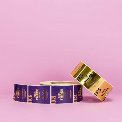 Bedruckte Etiketten Metallic