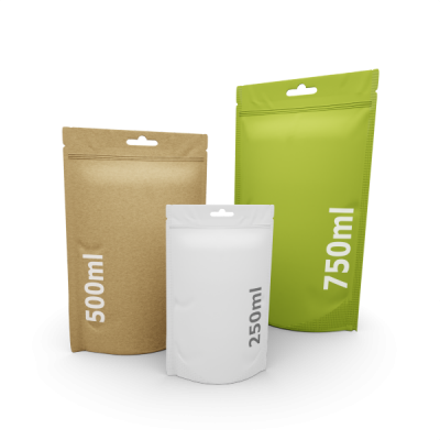 Standbodenbeutel - feste Größen