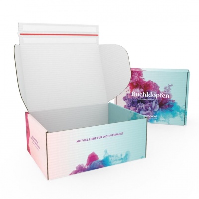 Klappkarton bedruckt mit Klebestreifen