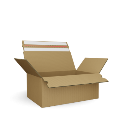 Versandkarton mit Klebestreifen und Automatikboden