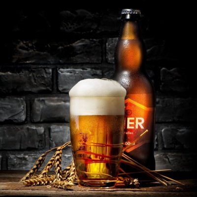 Transparente Bieretiketten