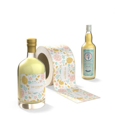 printed egg liqueur labels