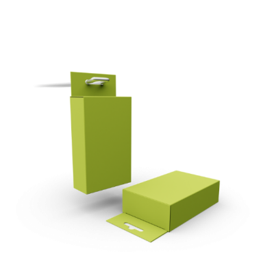 Faltschachtel mit Eurolochaufhängung