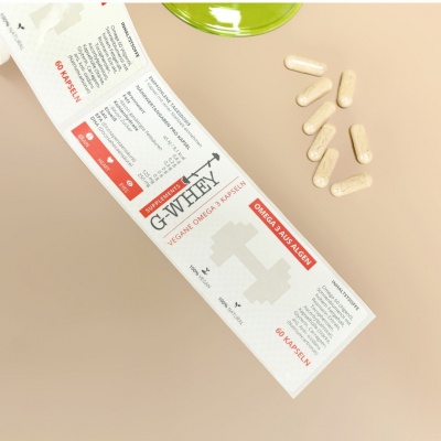 transparent label with viewing window