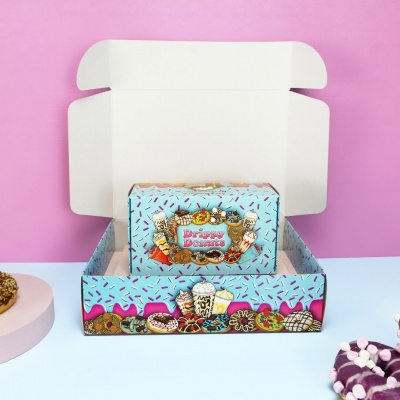 Klappschachtel f&uuml;r Donuts