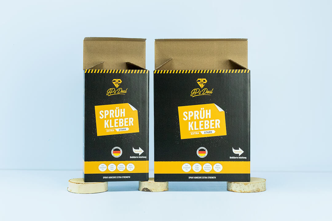 Faltschachteln aus Wellpappe in Schwarz und Gelb Faltschachteln aus Wellpappe in Schwarz und Gelb