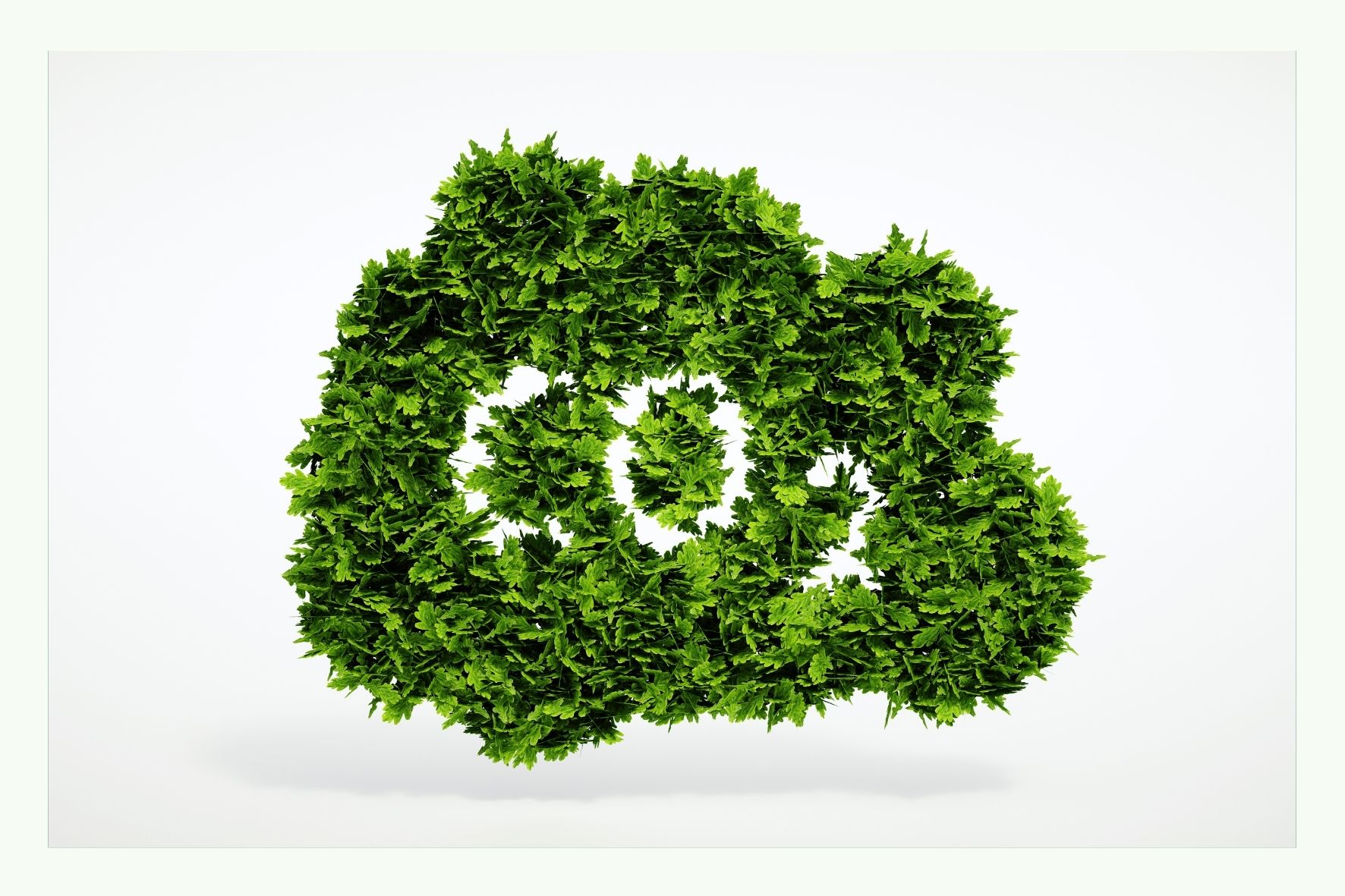 Grünes CO2-Symbol aus Blättern geformt