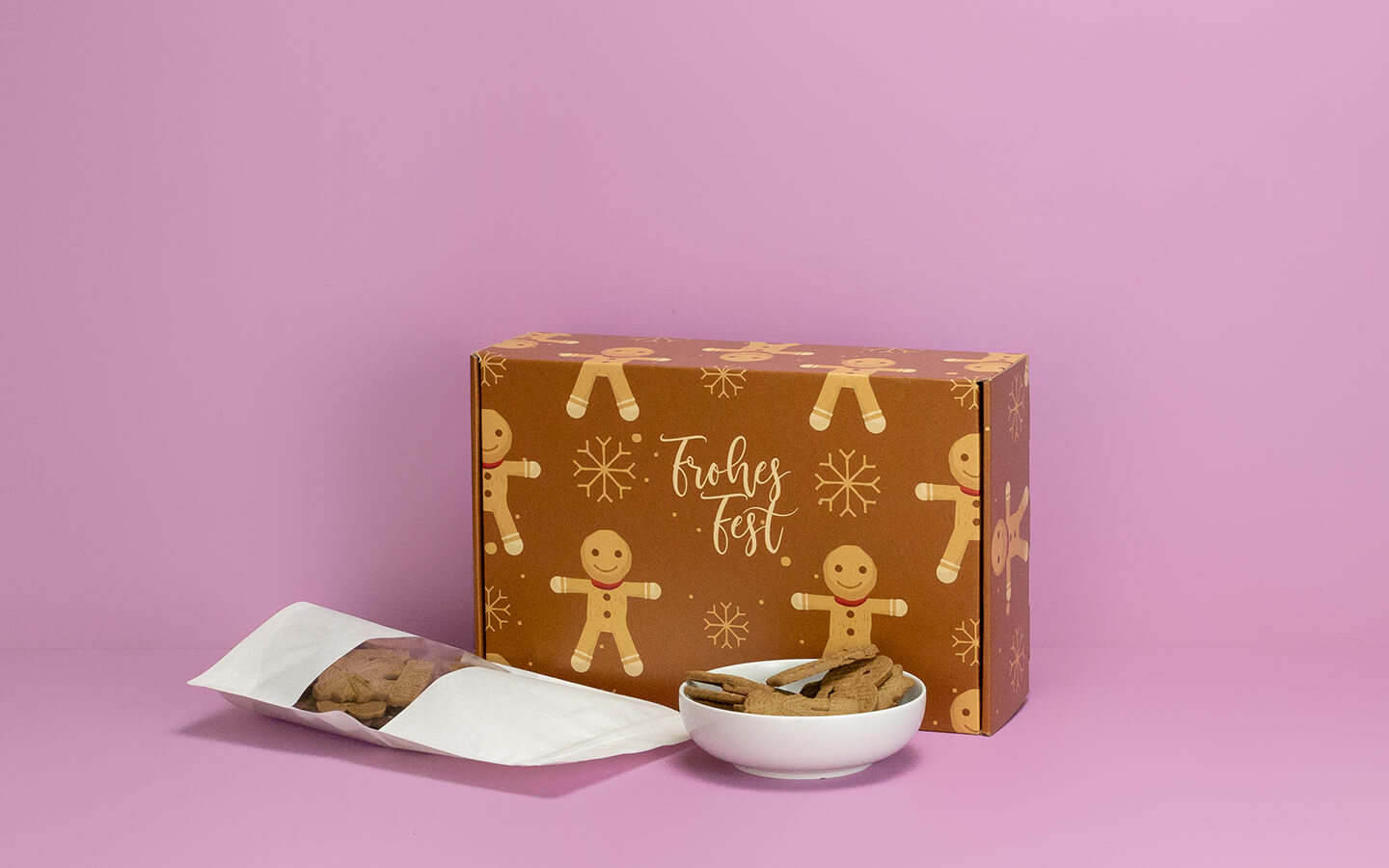 Doypack mit Versandkarton für Süßgebäck Doypack mit Versandkarton für Süßgebäck