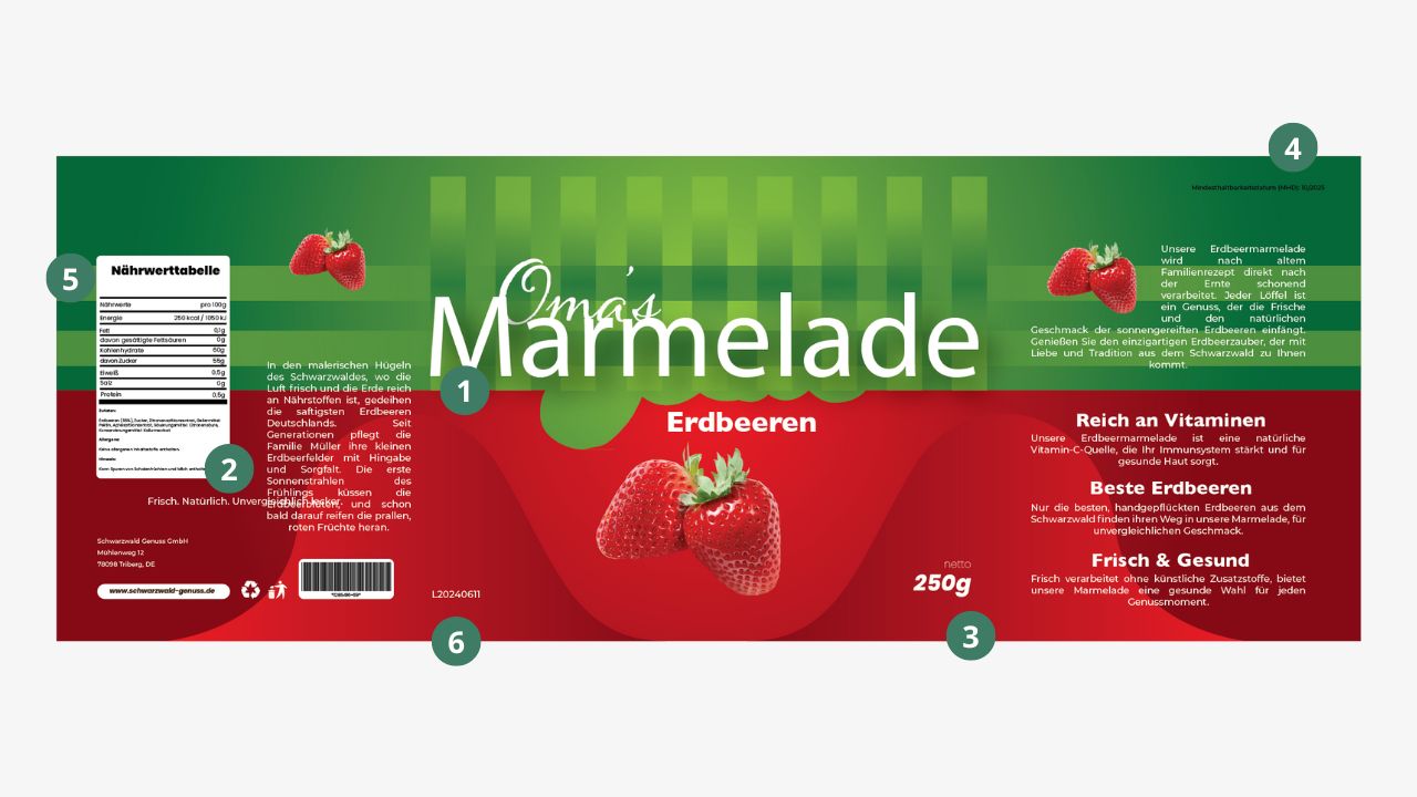 Marmeladen Etiketten Details