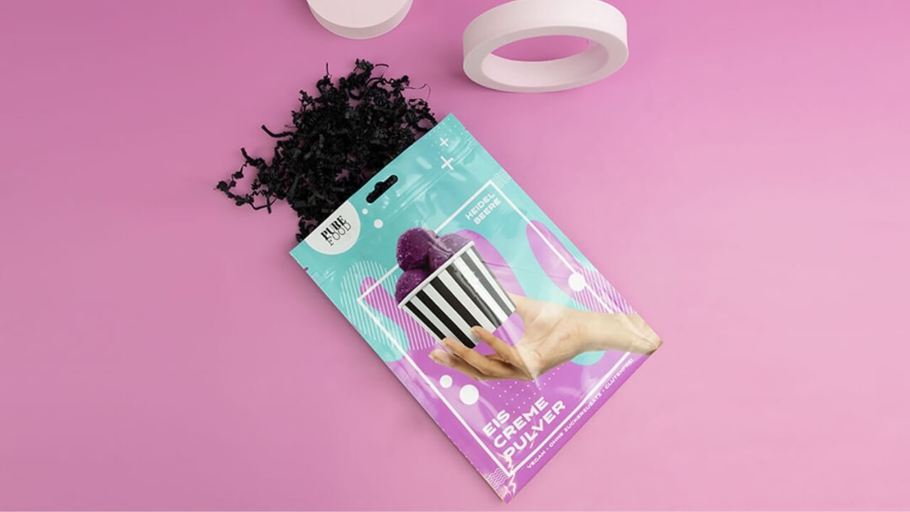 Flachbeutel mit glänzender Oberflächenoptik Flachbeutel mit glänzender Oberflächenoptik