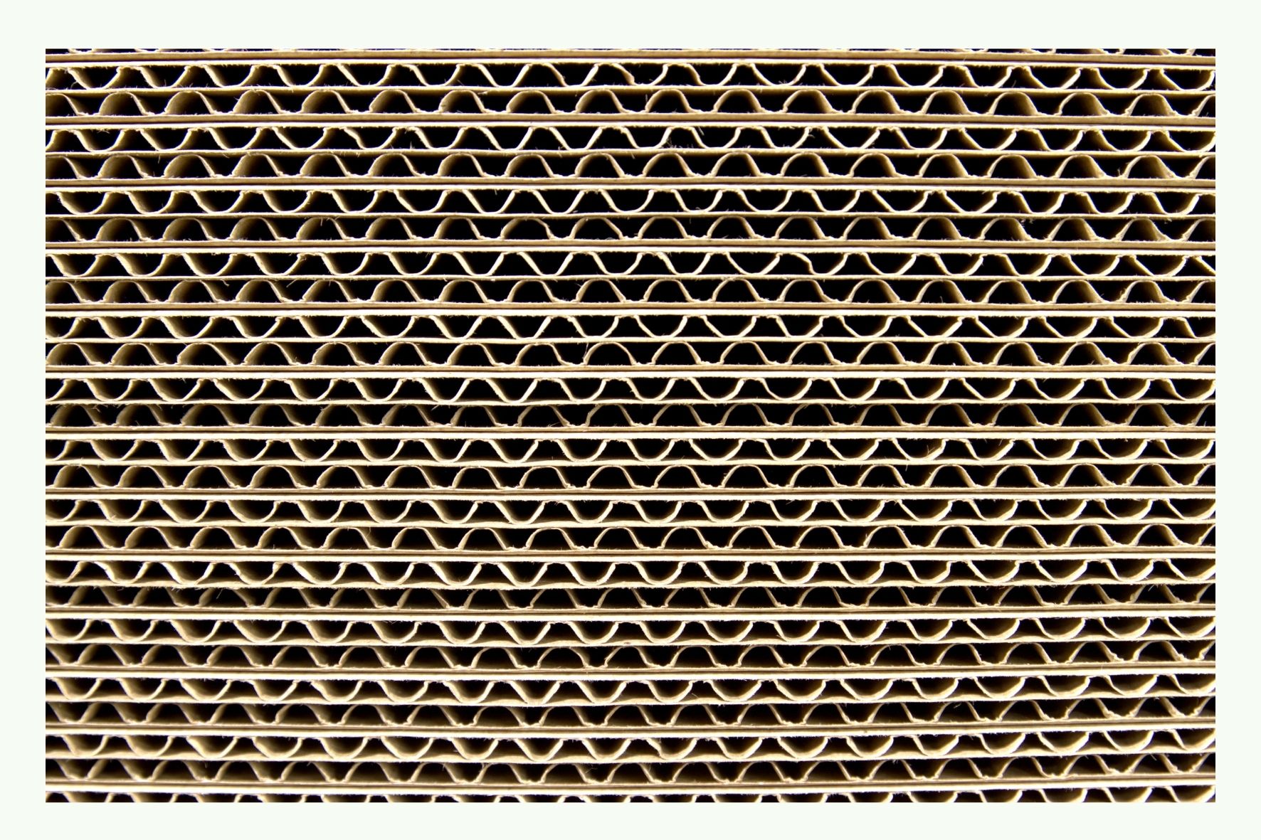 Primo piano della struttura del cartone ondulato Primo piano della struttura del cartone ondulato