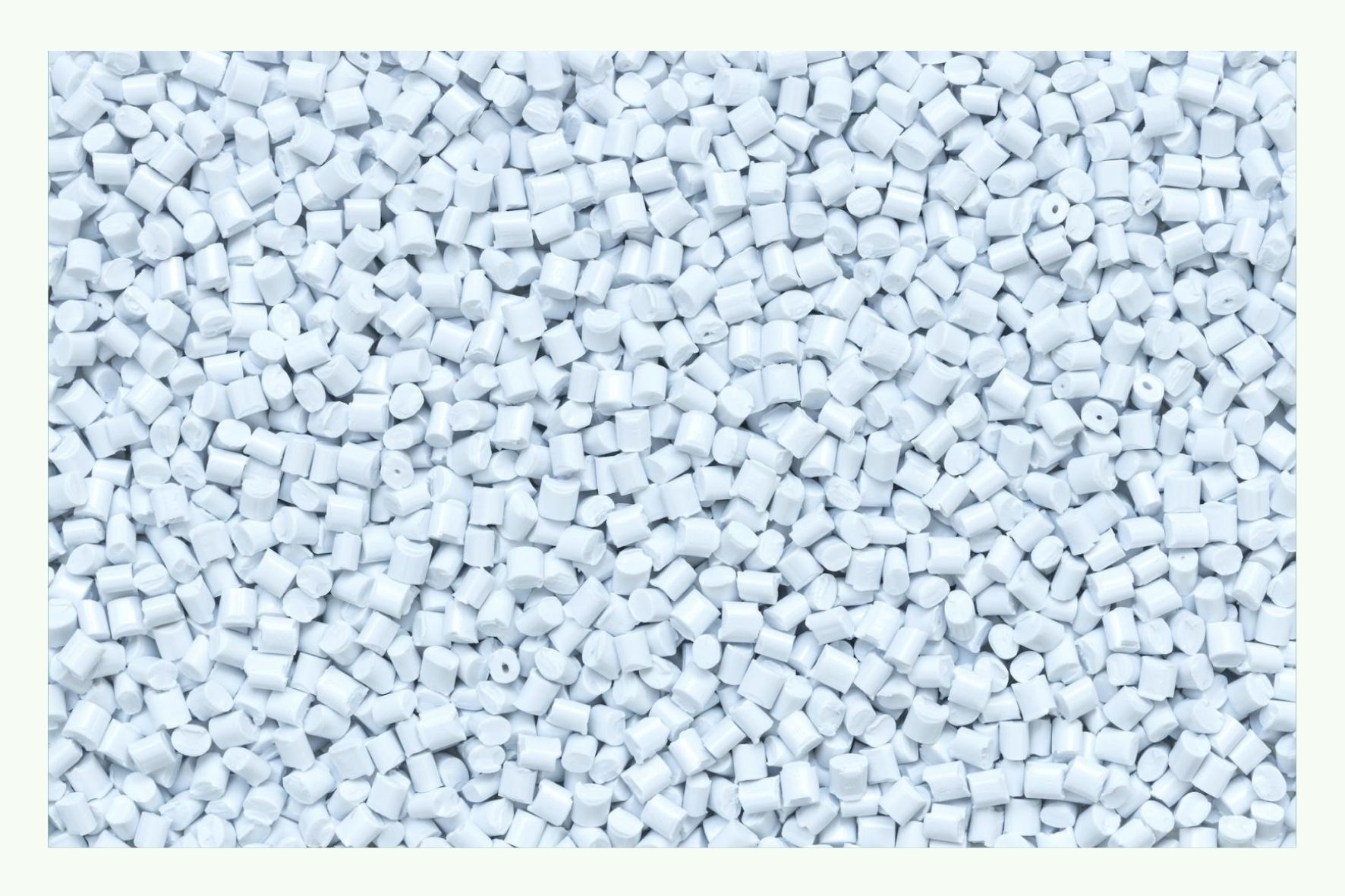 White plastic granulate White plastic granulate