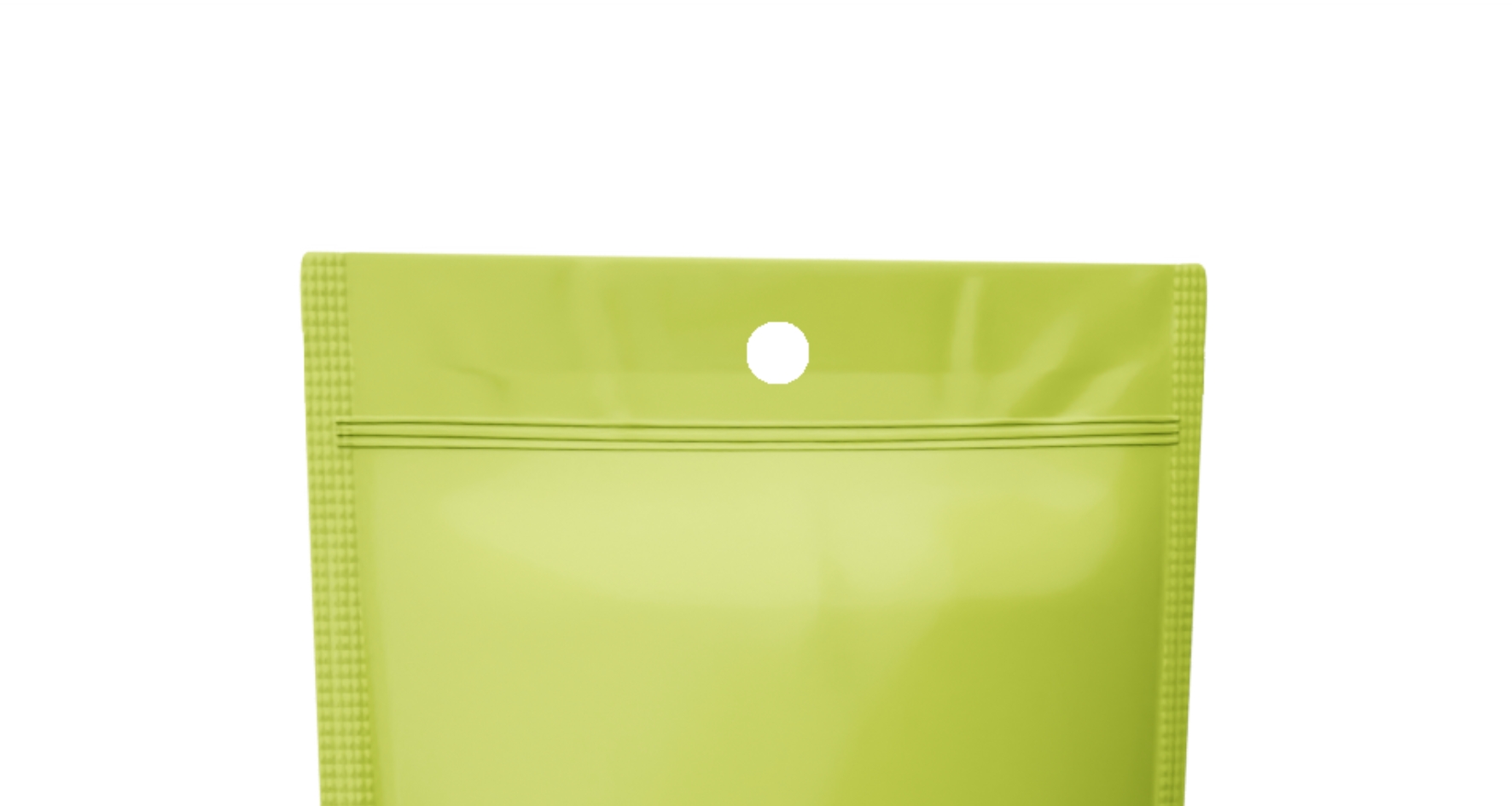 Standbodenbeutel mit Zipper und Lochaufhängung 