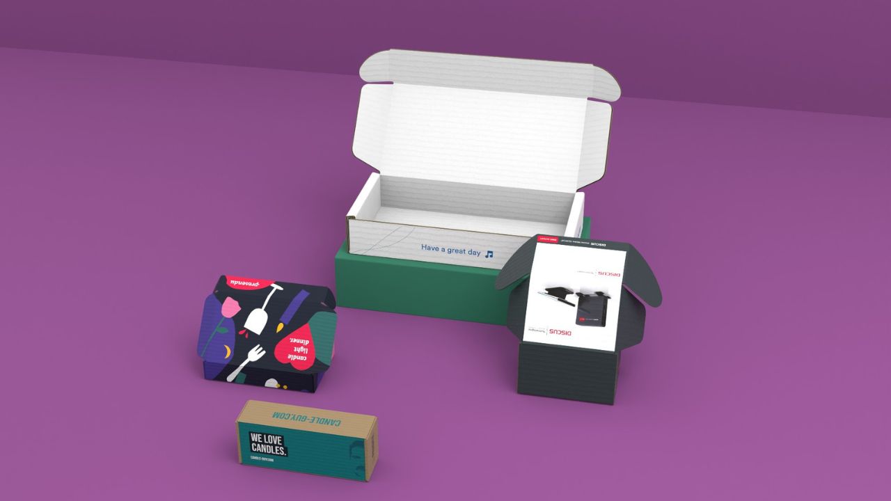 Scatola fustellata automontante stampata Scatola fustellata automontante stampata