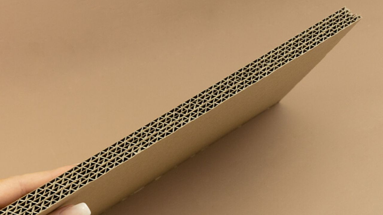 Primo piano della struttura in cartone ondulato Primo piano della struttura in cartone ondulato