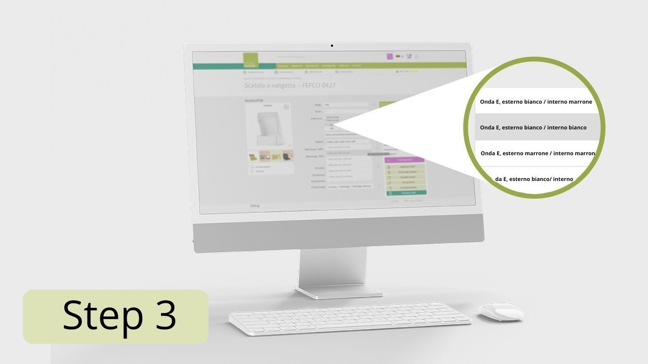 Infografica: Processo d'ordine step 3 scatola di cartone Infografica: Processo d'ordine step 3 scatola di cartone