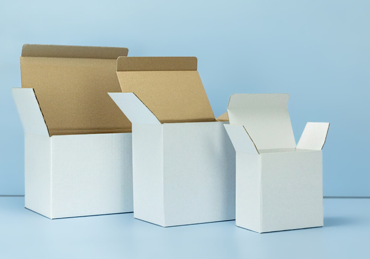 Weiße und braune Wellpappe